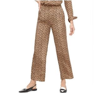 J. Crew Leopard Crop Silk Pants Sz. 00